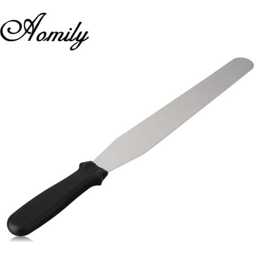 Aomily 43cm Straight Stainless Steel Cake Decorating Tool Butter Cream Knife Spatula Smoother Icing Frosting Pastry Decorating