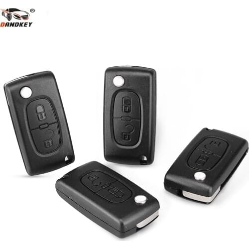 Dandkey VA2/HU83 2 Buttons Remote Flip Folding Key Fob Case Shell Blade For Citroen C2 C3 C4 C5 C6 C8 CE0523 Ce0536 Replacement