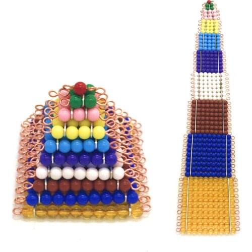 Baby Toy Montessori Math Toys Colorful Beads Stair Teaching Square 1 to 10 Preschool Early Learning Birthday gift