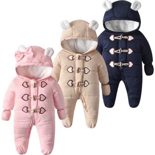 Baby Winter One-piece Coat Garment Thickened Cotton Warm Newborn Baby Padded Garment Baby Boy Girl Ins Popular Outfit For 0-24m