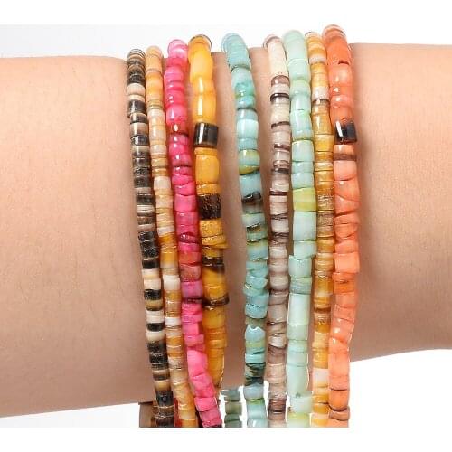 IYOE 418-650pcs 3mm Flat Round Seashell Beads Irregular Natural Fresh Shell Chip Loose Spacer Beads For Jewelry Making Bracelet