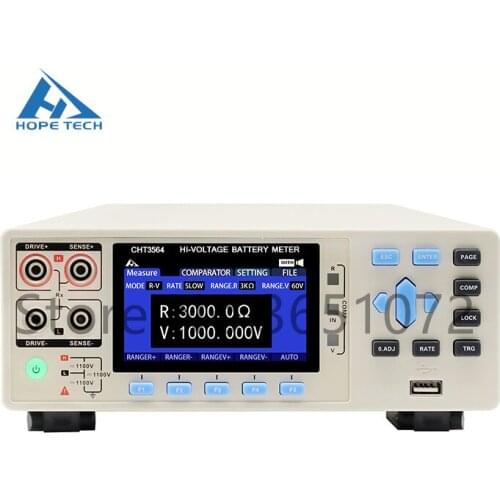 CHT3564 Battery Meter Battery Internal Resistance Tester for High Voltage Battery with 10μV~1000V Voltage, 0.1μΩ~3kΩ Resistance