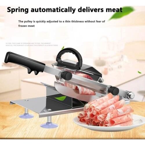 Commercial desktop meat slicer Manual vegetables cutter Multi-function slicing machine for mutton/fat beef/lotus root pieces