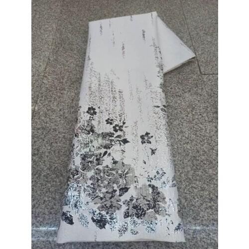 Fashion 5Yards Brocade Fabric Jacquard Lace African Damask Material Floral DIY Cloth Nigerian Tissus Tela For Sewing Dress DJB11