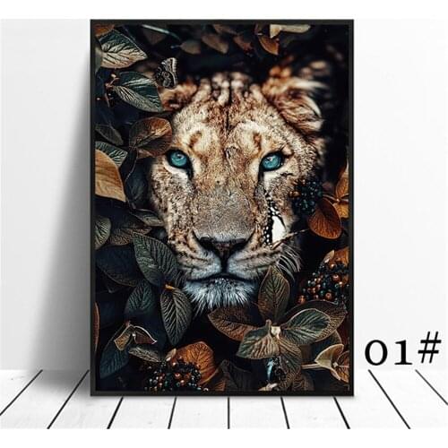 Animal Flower Lion Tiger Elephant Elk Orangutan DIY Embroidery 11CT Cross Stitch Kits Needlework Craft Set Printed Sell