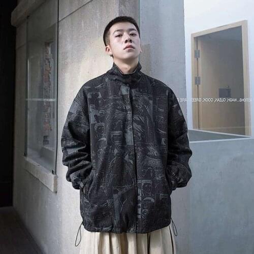 Wear a V coat on both sides in spring and autumn mens style of painting fashion handsome net take the original jacket