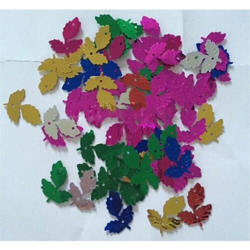 About 2000Pcs Leaf Shape Sequins Paillette Sewing Glitter Stickers Children Dance Clothing Decoration Mixed Color