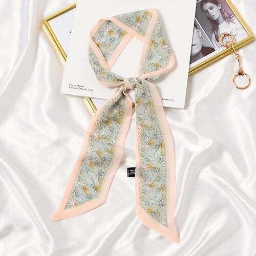 MoriBty New Women Skinny Silk Scarf Spring-Summer Organza Thin Bufandas Neckerchief Foulard Femme Luxury Hair Ribbon Headscarf