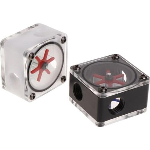 Durable POM and acrylic material 5 impeller water flow meter 3 Way Water Cooling Flow Suitable for PC