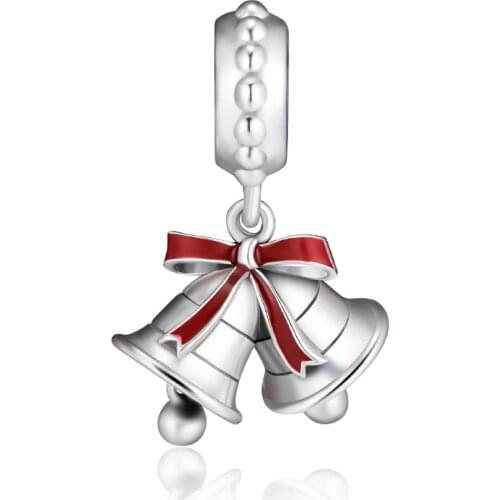 CKK 925 Sterling Silver Christmas Ring Bells Charms Beads for Jewelry Making Fit Pandora Bracelets DIY Accessories kralen