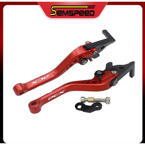 SEMSPEED CNC 3D Rhombus Short Parking Lever For Honda PCX 150 PCX 125 2010-2020 2019 2018 Motorcycle Clutch and Brake levers