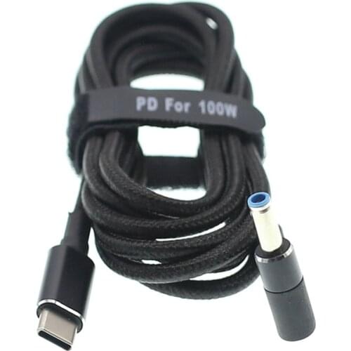 USB C Type-C To 4.5*3.0mm PD Power Cable For HP Envy Adaptor Cord 100W 19.5V 1.8m