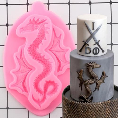 3D Dragon Silicone Molds Baby Birthday Cake Decorating Tools DIY Baking Fondant Mold Candy Clay Chocolate Gumpaste Moulds