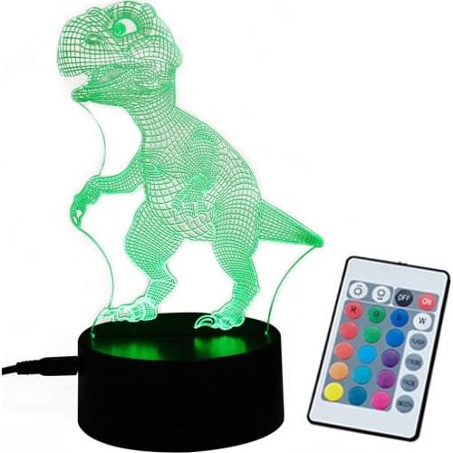3D LED Night Light Lamp Dinosaur Series 16 Colorful Night light Remote Control Table Lamps Kid DIY Toys Gift For Home Decoration