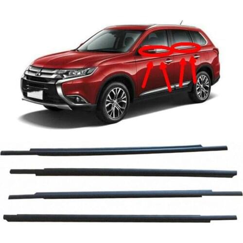 4pcs/set Car Window Weatherstrips Trim Styling For Mitsubishi Outlander 2006-2012 2013-2018 Exterior Auto Molding