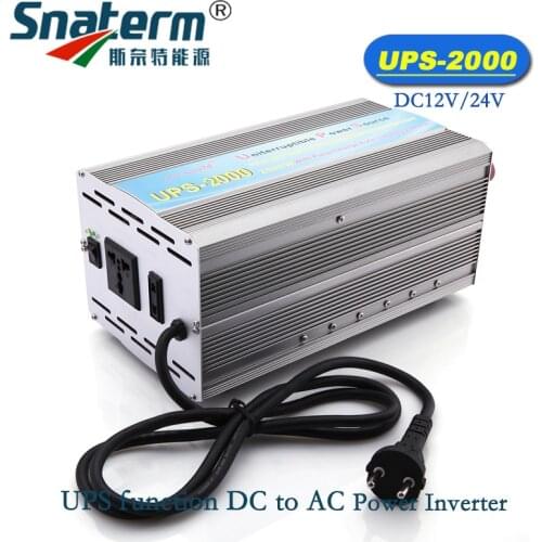 UPS-2000 2000Watts DC12V 24V AC 220V Modified Sine Wave Power Inverter converter With AC Battery Chargers & UPS power supply