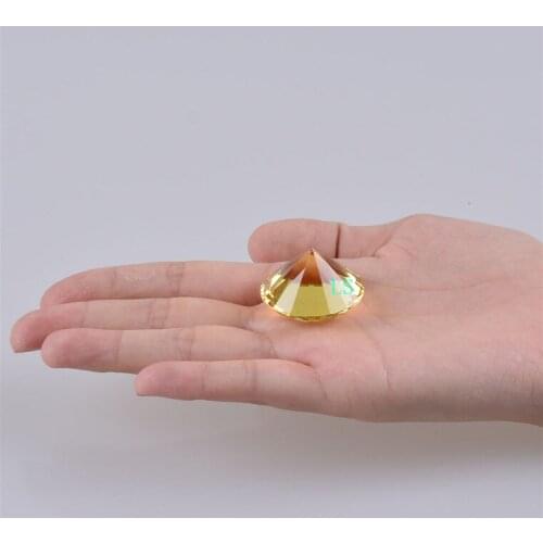 Yellow Crystal Diamond Wholesale Free Shipping 1pc Color 30mm K9 Glass Diamond For Wedding House Decoration And Party Gifts