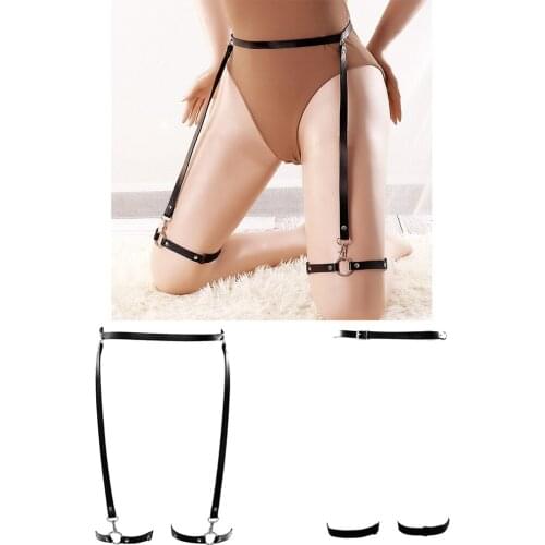 Sword Belt Pink Erotic Lingerie Fetish Leather Waist Straps Women Thigh Garter Belts Bondage Suspender Body Harness Bra Party