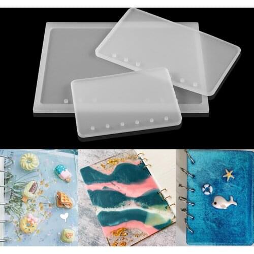 1 Pcs A5 A6 A7 Clear Loose-leaf Notebook Cover Silicone Molds Pocketbook UV Resin Epoxy Mold For DIY Handmade Making Crafts