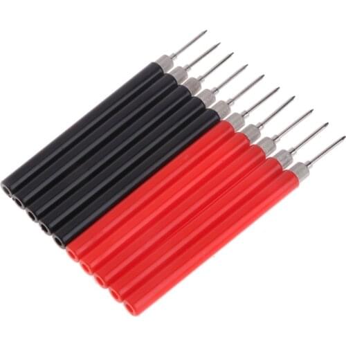 10pcs Spring Test Probe Tip Needle Insulated Test Hook Wire Connector Test Leads Pin for Digital Multimeter Multi Meter New