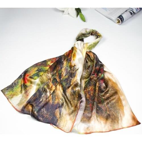 100% Silk Scarf Women Scarf Waterfall Silk Shawl 2019 Designer Scarf Female Silk Pashmina Long Thick Silk Wrap Luxury Lady Gift