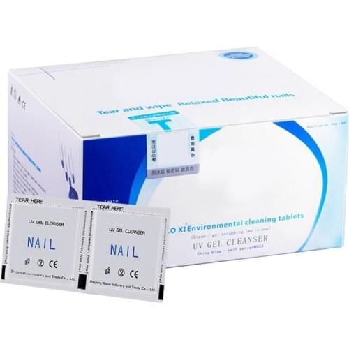 100Pcs/Box Nail Cleanser Residue-Free Fast Removal Tools Nails Polish Gel Remover Wipes Napkins Manicure Accessories