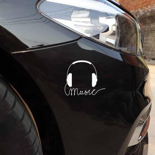 13.7CM*11.8CM Cool Headphones Music Rock Pop Songs Vinly Motorcycle Car Sticker C22-0574
