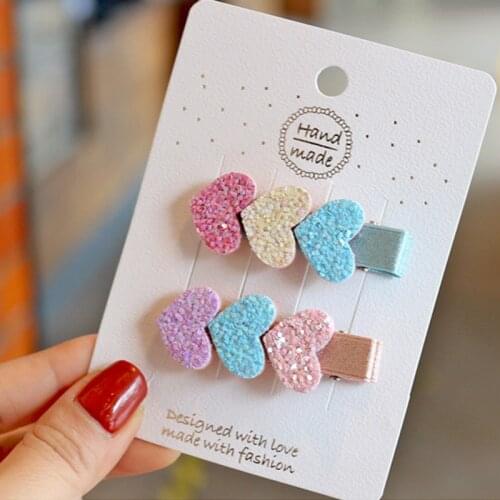 15pcs/lot Sweet Color Glitter Star Heart Hairpin Alligator Hair Clips Cute Mini Hairgrips Girls Barrette Kids Headdress Headwear