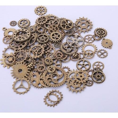 200pcs/pack Retro metal DIY handmade jewelry accessories Punk mechanical gear accessories