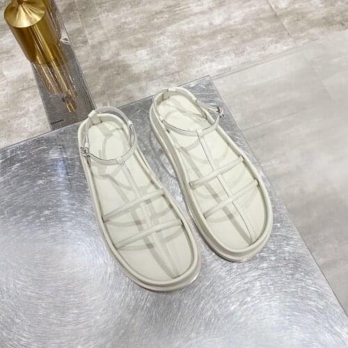 2021 Newest Summer Shoes Woman Concise Genuine Leather Woman Sandals Platform Woman Sandals Rome Style Woman Sandals Botas Mujer