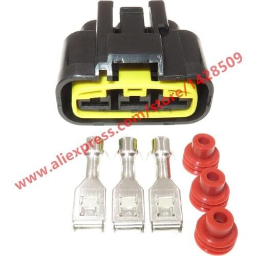 5 Sets 3 Pin Female Motorcycle Connector For Can-Am Arctic Cat Polaris Sea-Doo Ski-Doo Triumph Yamaha Kawasaki QLW-A-B3F-B