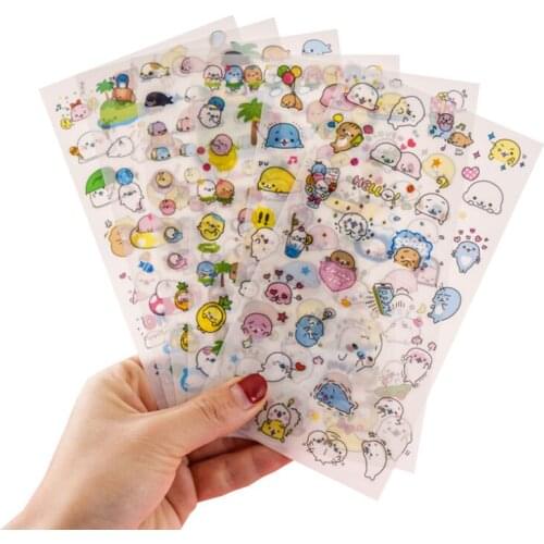 6 sheets / bag Little Sea Lion Kawaii paper sticker Diary decorations diy scrapbooking labels seal Hand account Stationery