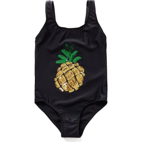 7~13Years Sequins Pineapple Girls Swimwear Children Swimsuit One Piece Girls Swimsuit Kids Bathing suit Beach wear K517