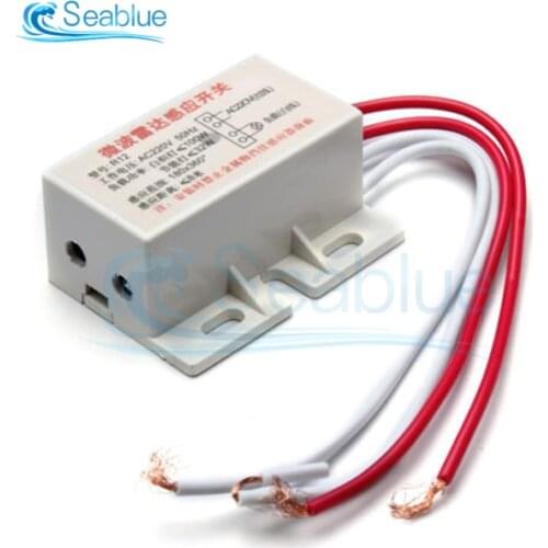 AC 220V Auto Infrared Human Sensor Switch PIR Microwave Radar Body Motion Sensor Module Adjustable For Time Distance Range 50Hz