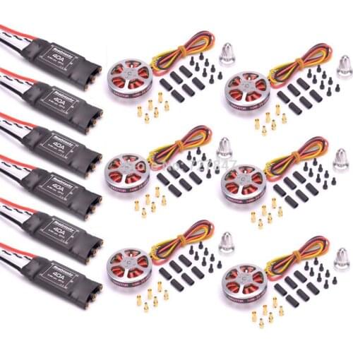 6Pcs 5010 360KV / 750kv High Torque Brushless Motors + 6Pcs Readytosky 40A ESC OPTO 2-6S for ZD850 ZD550 S550 F550 Quadcopter