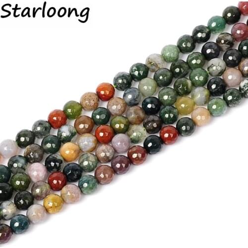 New arrival 4-14mm faceted India agata stone Natural Stone Beads loose strand 15" For Making Jewelry Diy bracelets necklaces