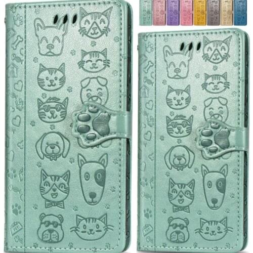 Pet Footprint Flip Phone Case For Bag Samsung Galaxy A10 A50 A50S A51 A70 A70S A81 A91 Funny Kid Flip Leather Wallet Cover O05F