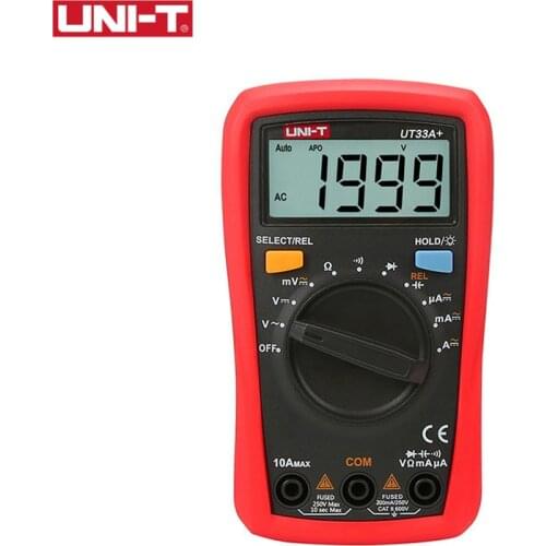 UNI-T Auto Range Digital Multimeter LCD AC DC +2mF Capacitance NCV Voltage Current Resistance Measure Tester UT33A