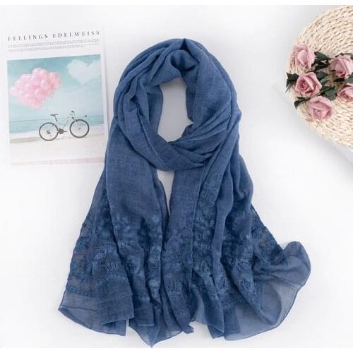 New Solider Color Muslim hijab scarves dirty dyed soft plain shawl soft foulard viscose embroider scarf winter wrap shawls