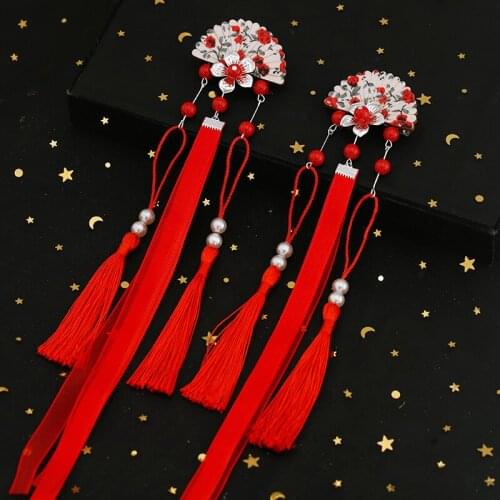 Hanfu children hair ribbon costume tire girls ancientry lead the lace clip accessories super fairy hairpin