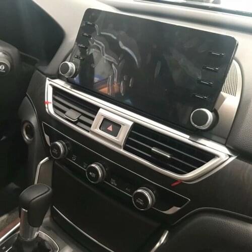 For Honda Accord 2018 2019 10th ABS Chrome Car front Central air conditioning air outlet frame decorative sticker modification