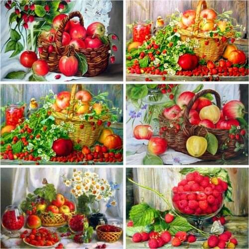 HUACAN 5D DIY Diamond Painting Full Square Drill Fruit Flower Home Decoration Embroidery Picture Art Kits