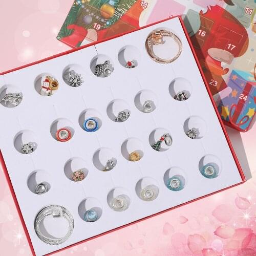 Advent Calendar Christmas Gift Box Diy Set Countdown 24 Days Calendar Christmas Kids Gift Themed Diy Charm Home Decor Ornaments