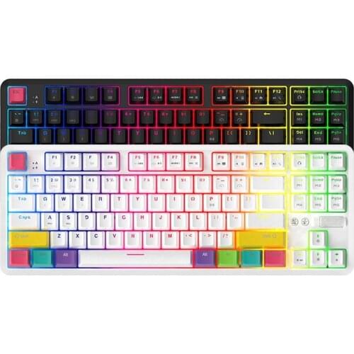 Ajazz K870T Mechanical Keyboard 87 Keys RGB Backlit Dual Model Bluetooth Wireless Keyboard Red Green Black Switch Keyboard
