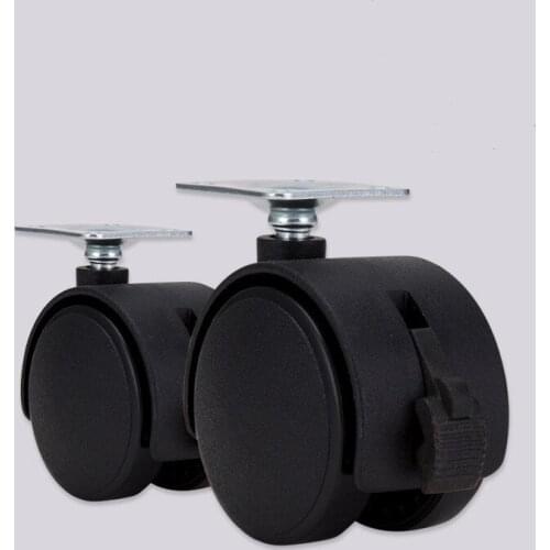4pcs 2 inch high quality with brake furniture wheels nylon crib trolley wheels sofa legs furniture hardware accessories
