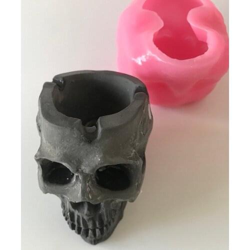 3d Baking Tools Skull Candle Cement Ashtray Silicone Flowerpot Molds DIY Chocolate Resin Craft Mould Cake Fondant Decoration