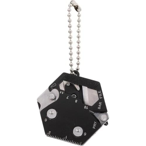 Multifunctional Portable Folding Stainless Steel Screwdriver Bit Rope Cutter Bottle Opener Ruler Outdoor Repair Tool Accessories