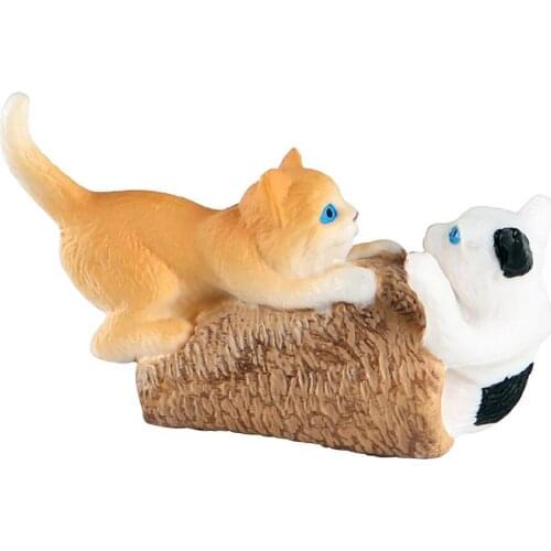 Simulation Kitty Model Static Plastic Cat Ornament Toy Cute Cartoon Dolls Cat Garden Plastic Decoration Educational Statue Toys