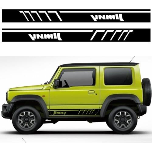 2PCS Car Both Door Side Skirt Stickers For Suzuki Jimny Auto Stripe Vinyl Film PVC Decals Automobiles Decoration Car Accessories