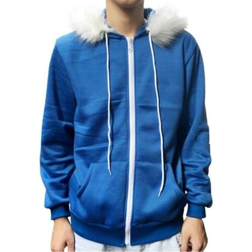 2021 New Casual Hoodies Sweatshirts Sans Undertale Hoodies Cosplay Blue Zipper Jacket Coat Tops Cosplay Costume Halloween Unisex